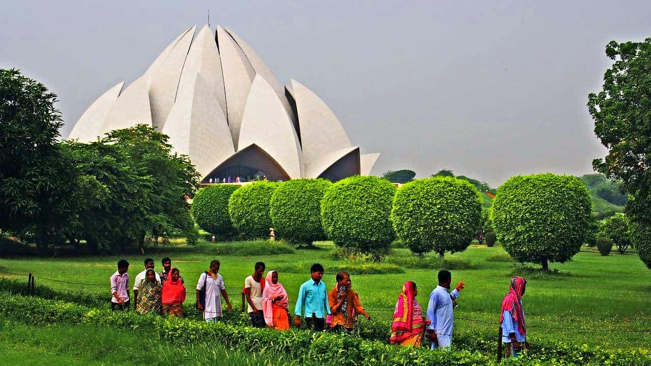 The Lotus shaped bahai temple in Delhi