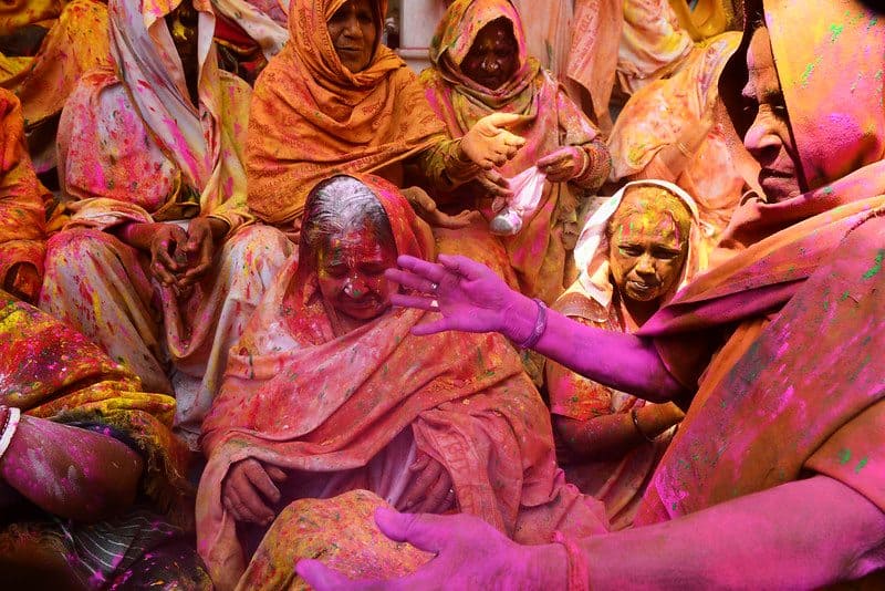 widows celebrate Holi in Vrindavan