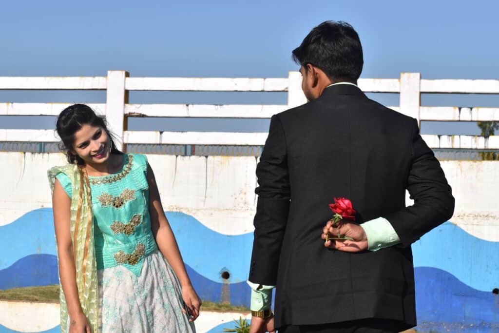young Indian couple meeting, arranged marriage in India