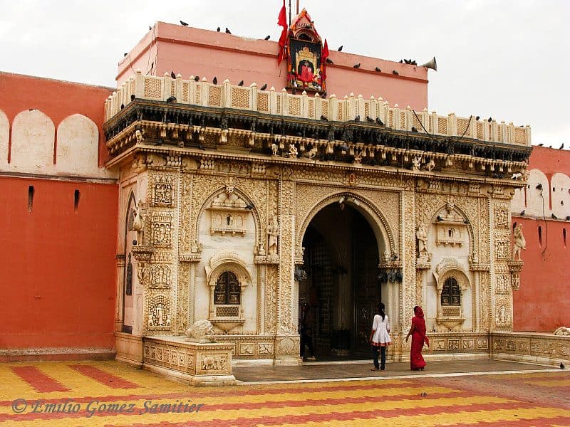 The entrance of the Karni Mata Temple