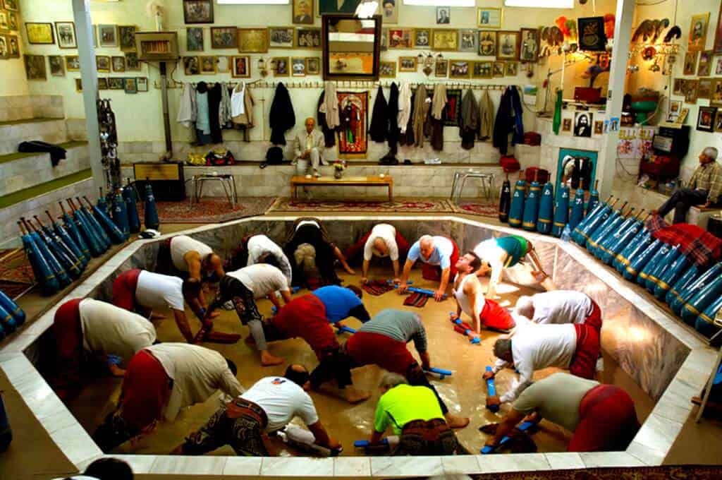 Varzesh-e bastani, Iranian wrestling training in a Zurkhaneh (House of Strength)