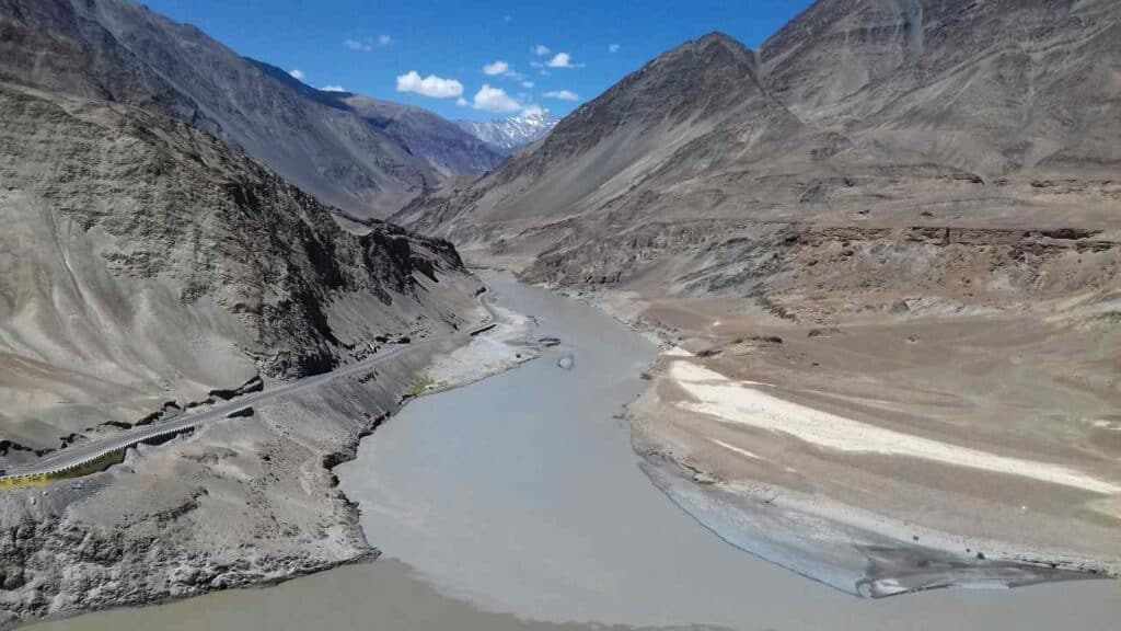 The Indus Zanskar confluence in Ladakh