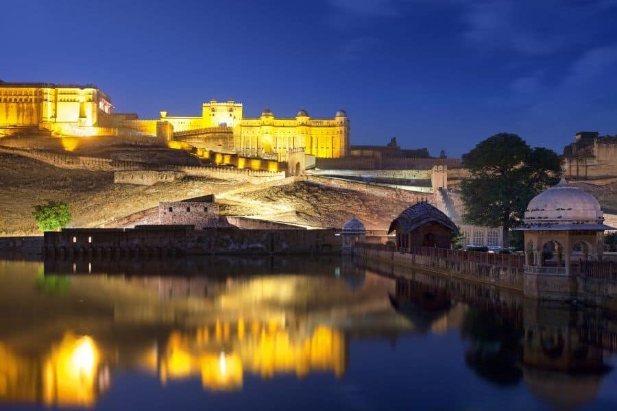Amber fort, at night