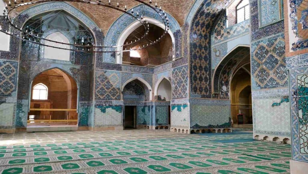 The interior of the Blue Mosque in Tabriz