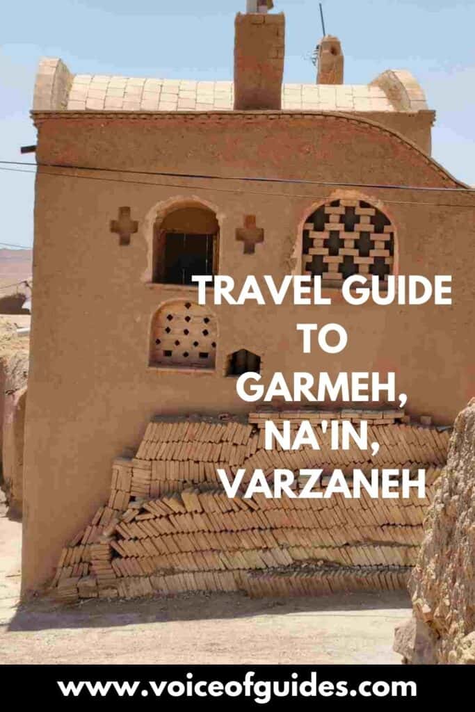 Pinterest pin about a trip to Garmeh, Na'in, Varzaneh desert from Isfahan