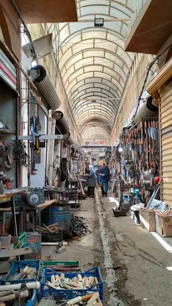 Part of the souk in mosul with workshops
