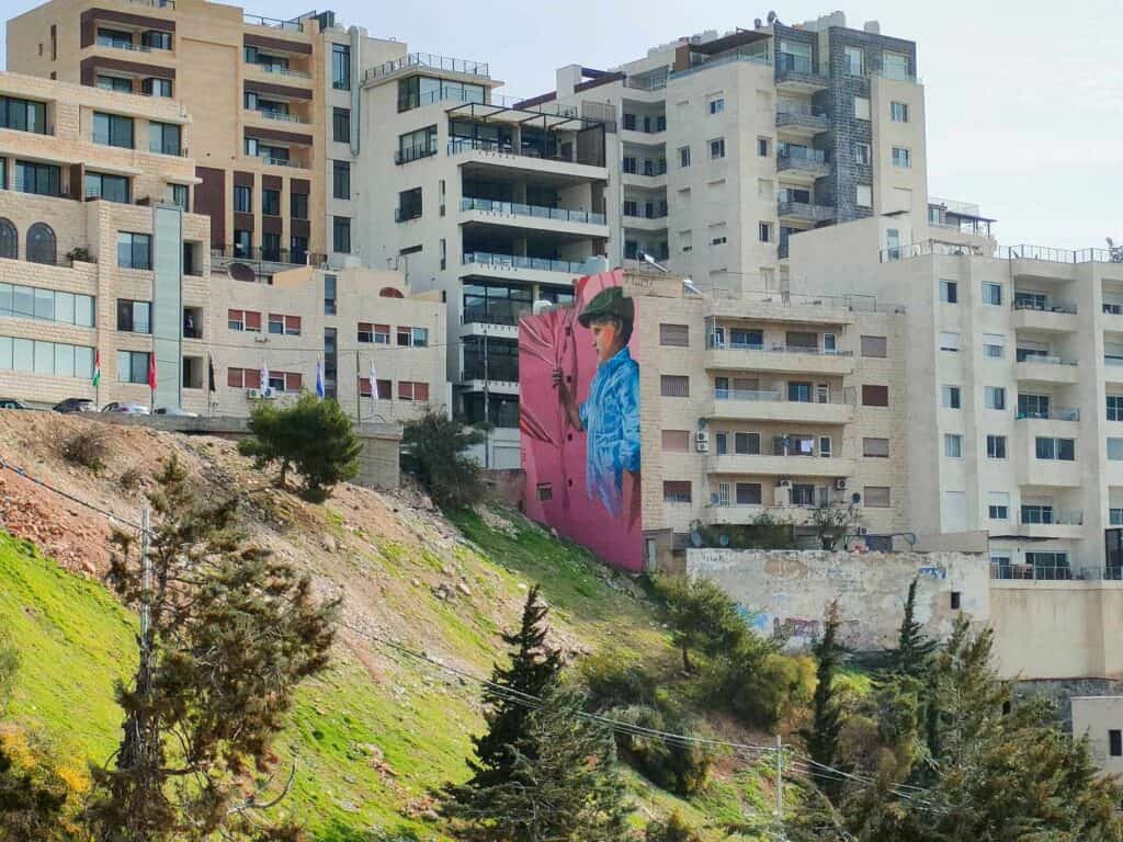 Amman street view with graffiti