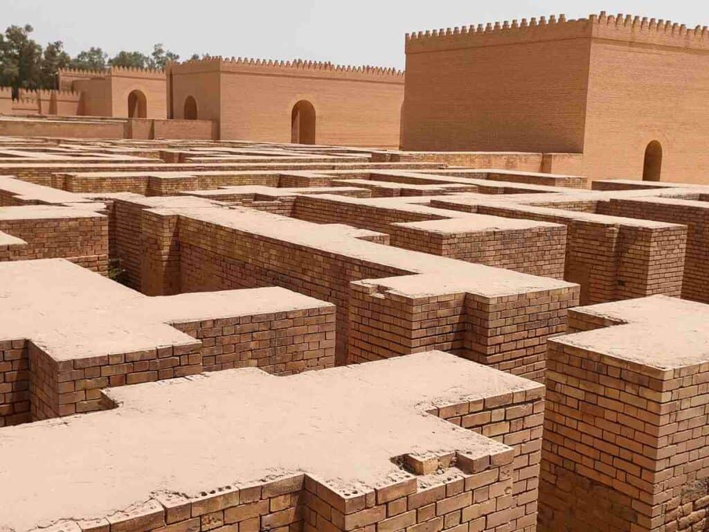 Reconstructed royal palaces of Babylon