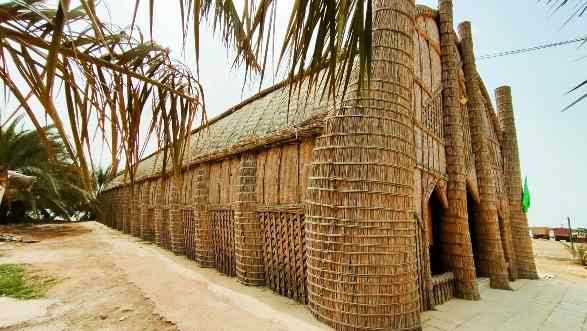 Mudhif, the typical community house made of reed in the Mesopotamian Marshes