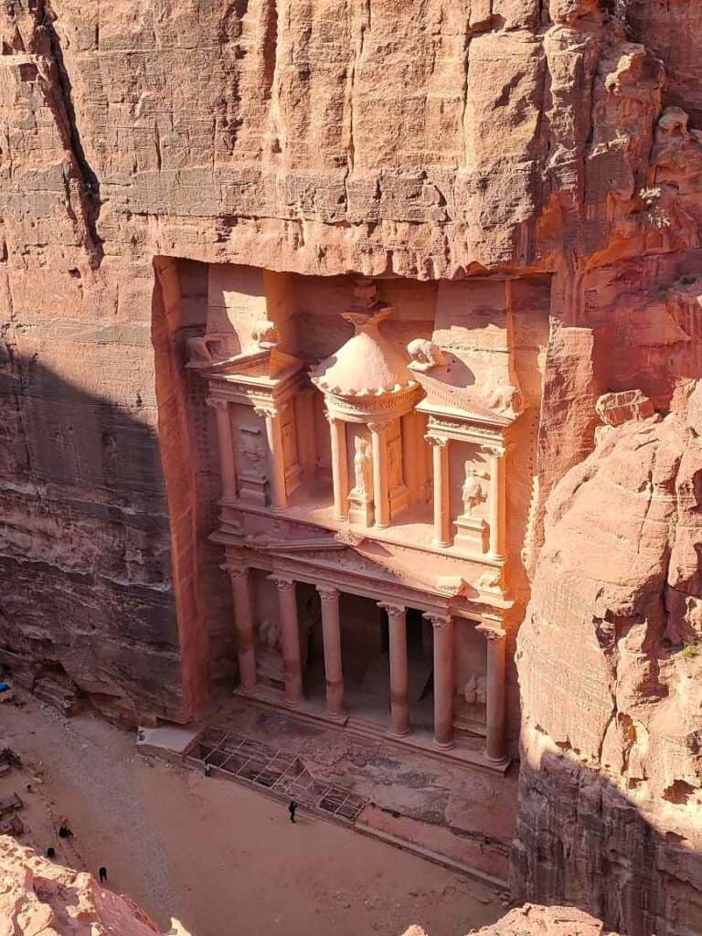 The Treasury from the viewpoint, Petra one day itinerary