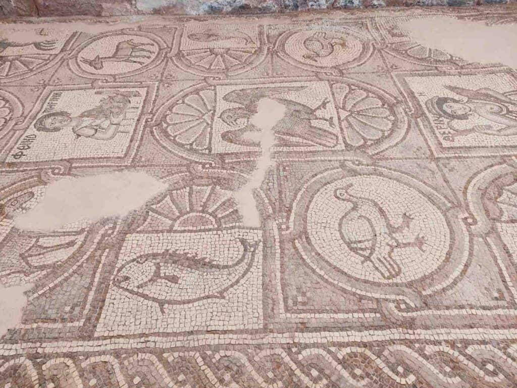 Mosaic floor in the Byzantine Church in Petra