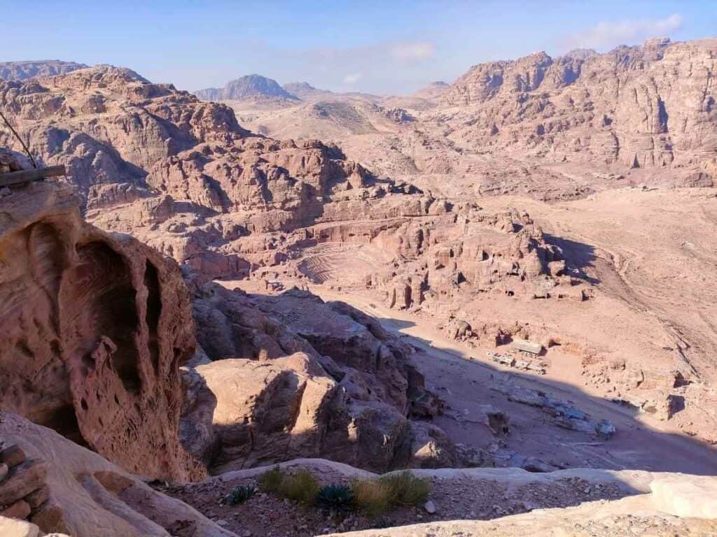 View of the Roman theater in Petra, the biggest attraction in Jordan