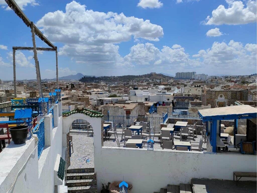 Tunis medina viewpoint from Cafe panorama