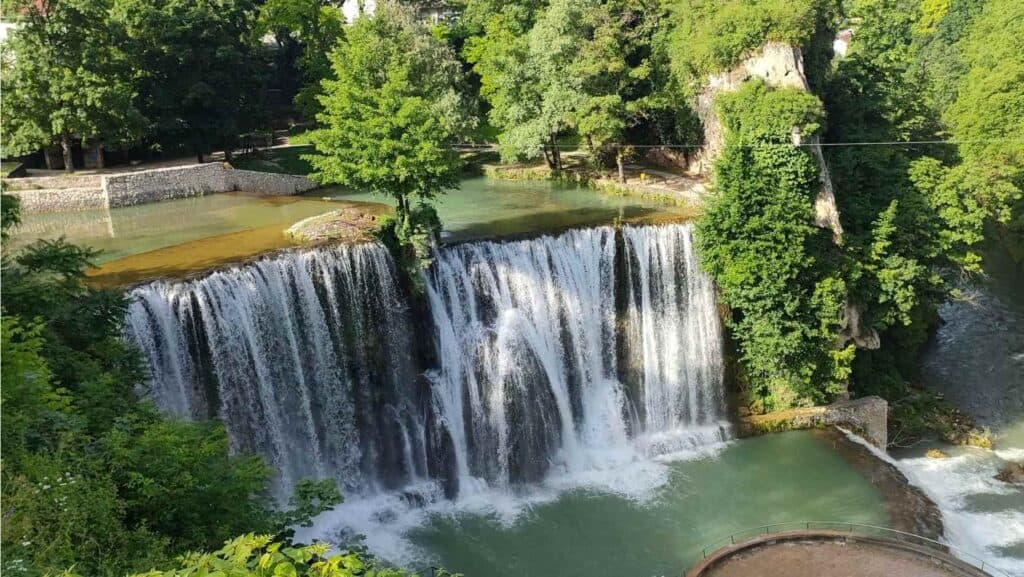 Pliva waterfalls in Jajce