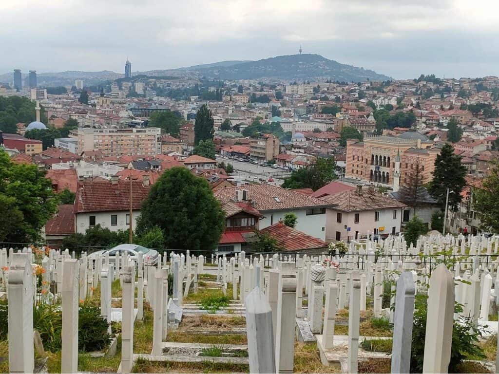 View of Sarajevo from Alifakovac cemetery