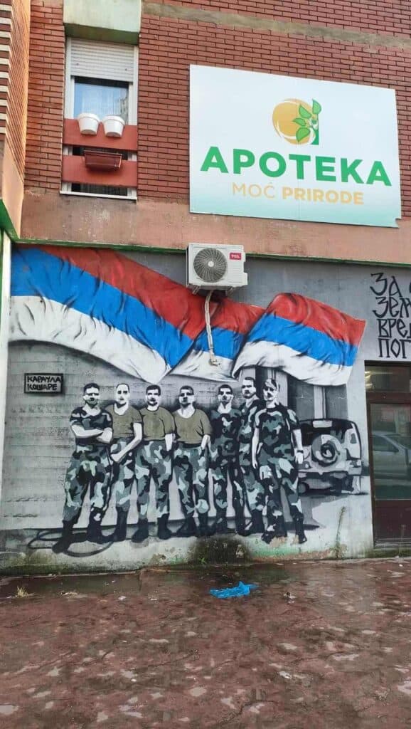 Mitrovica Serbian side graffiti