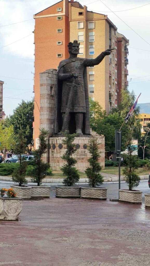 King Lazar's statue in Mitrovica 