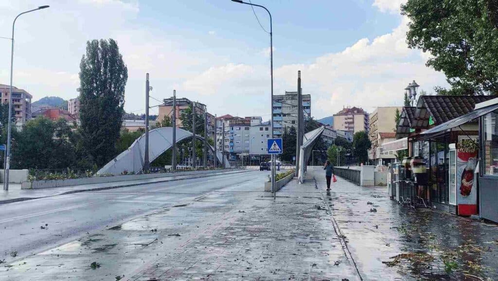 The New Bridge in Mitrovica from the Albanian side