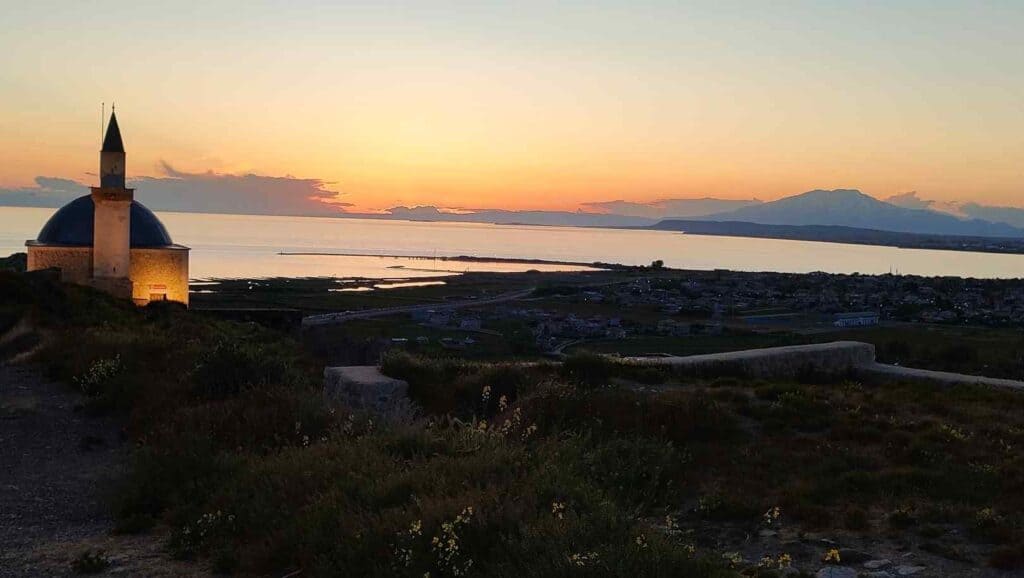 View of Van lake at sunset from the Van castle