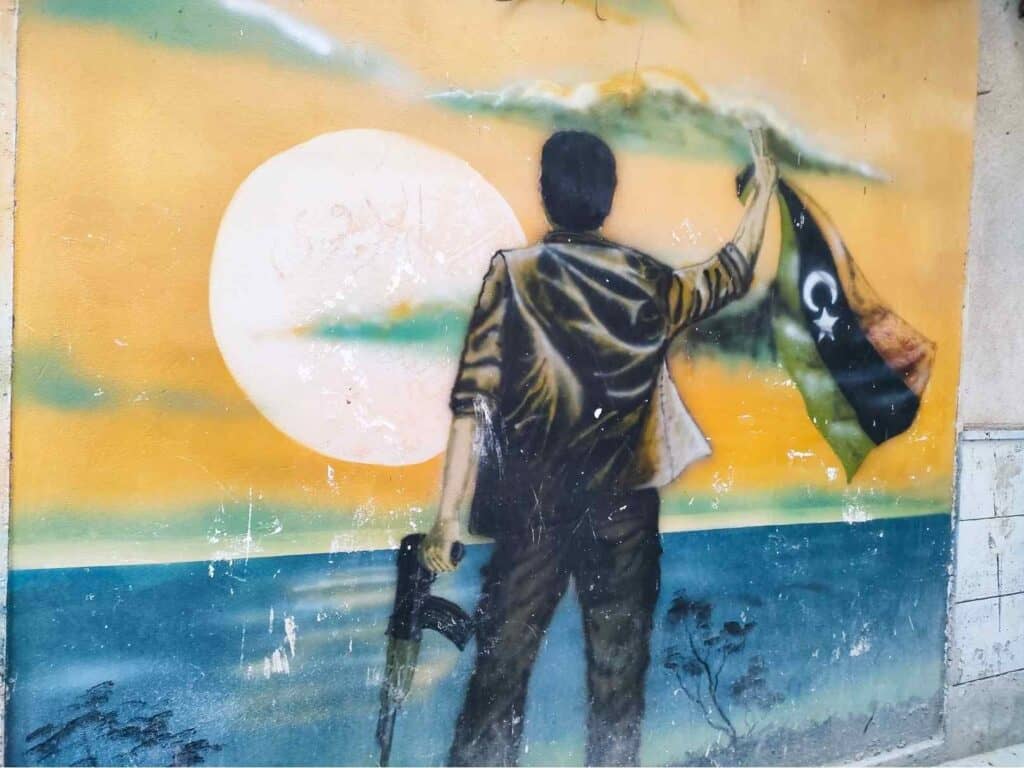 Graffiti in Tripoli about the civil war 